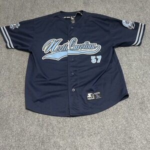 North Carolina Tarheels Team Starter Baseball Jersey Men's Large  Dark/Baby Blue
